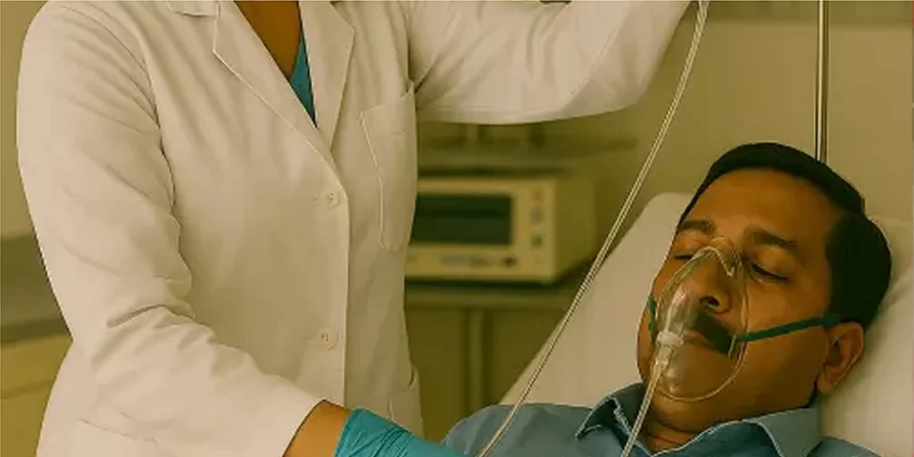 doctor give treatment to patient